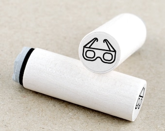 Mini Rubber Stamp 3D Glasses