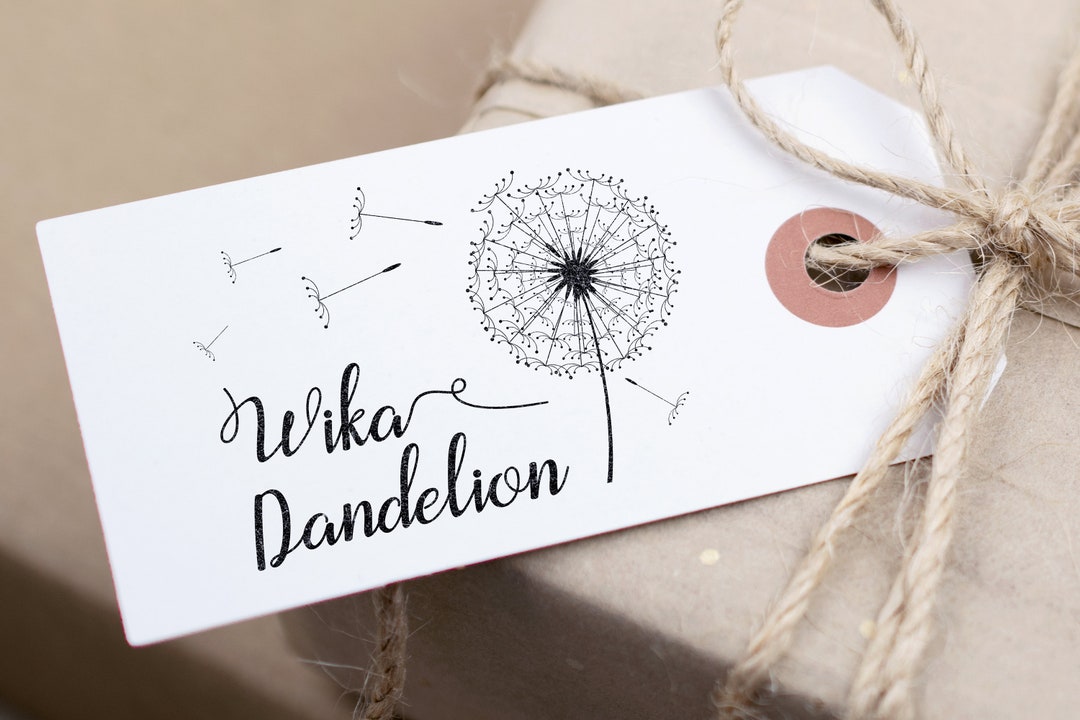 Large Name Stamp Dandelion Wika X First Name and Surname -  Hong Kong