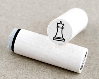Mini Rubber Stamp Chess Piece Queen