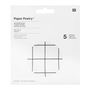 Carta velina fantasia quadri bianco/nero 5 pezzi