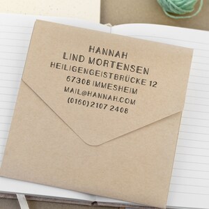 Textstempel mit Adresse in unterschiedlichen Größen Design 4