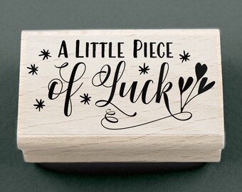 Rubber Stamp A Little Piece Of Luck 55 x 30 mm