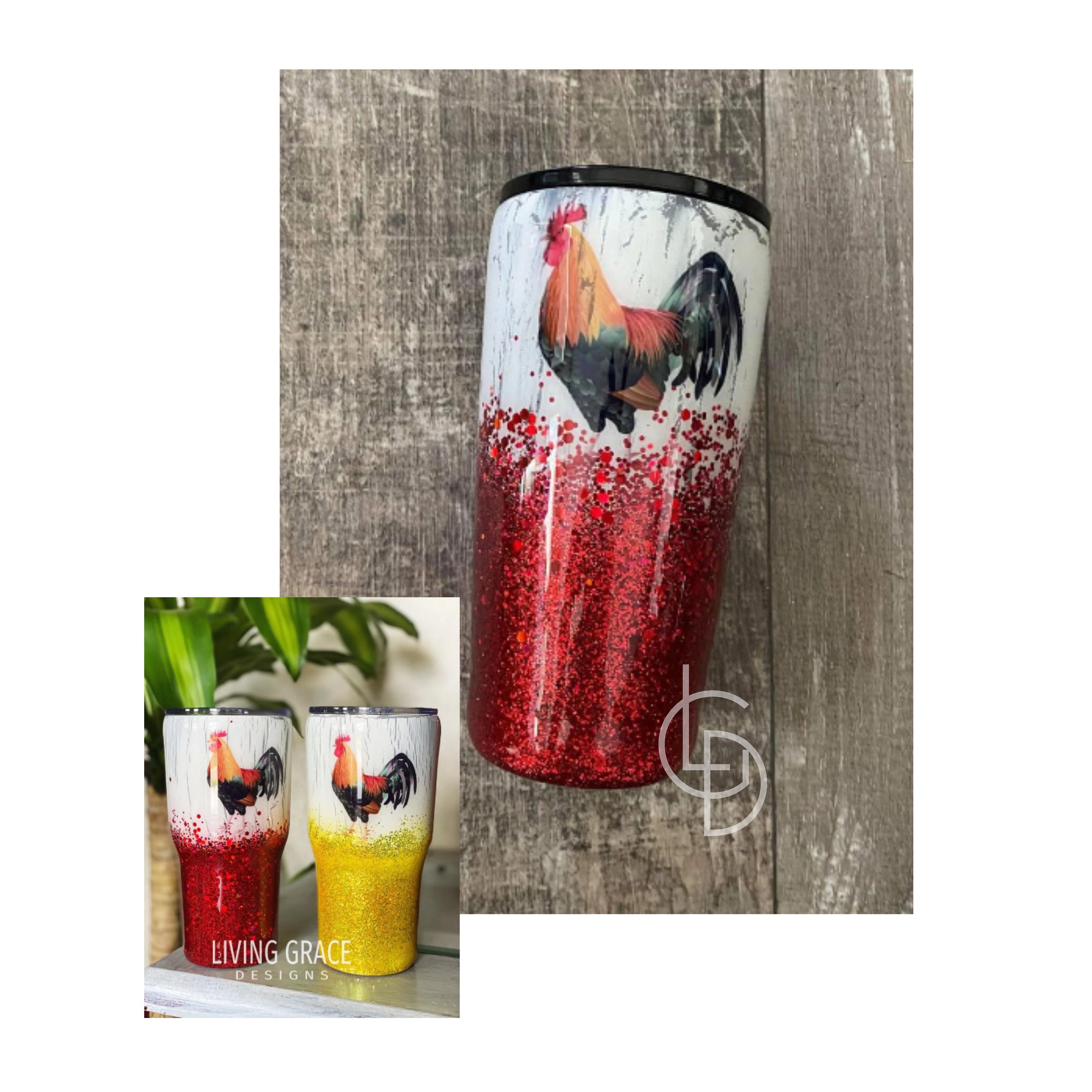 Rooster 20oz tumbler, Rooster tumbler accessories