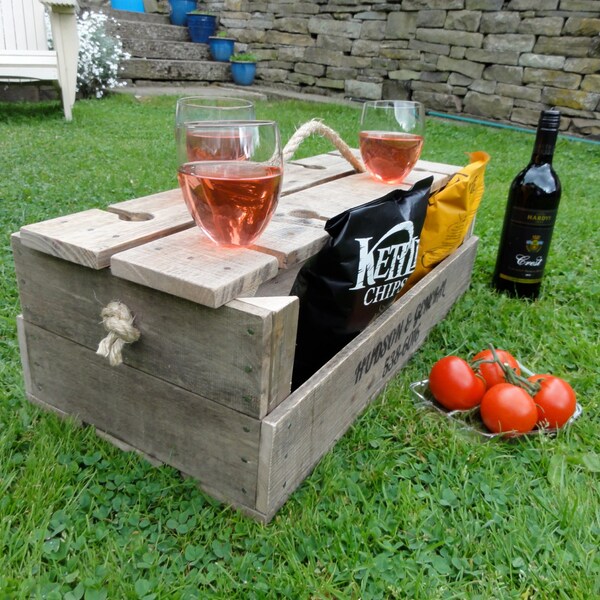 Wine Glass Holder Picnic Trug