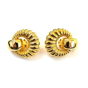 KJL Kenneth K Lane Large Gold Sculptural Statement Earrings