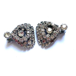 Weiss Layered Clear Rhinestone Earrings