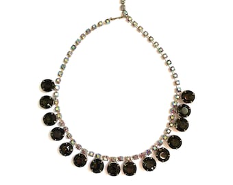 1950s Rhinestone Aurora Borealis Necklace