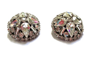 Hattie Carnegie Domed Cluster Earrings