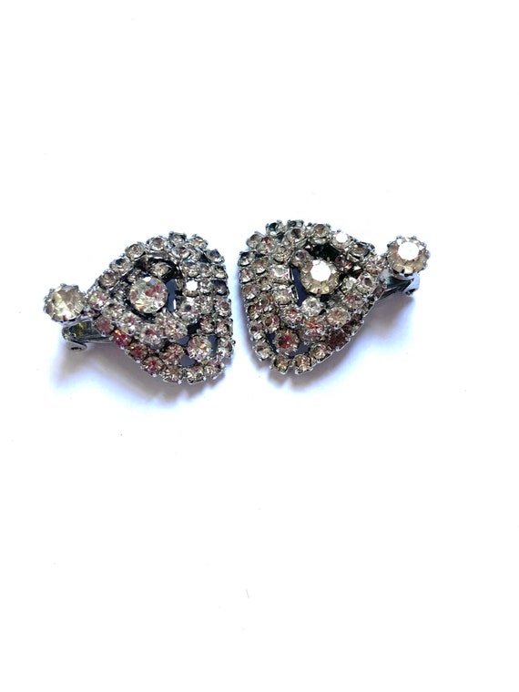 Weiss Layered Clear Rhinestone Earrings