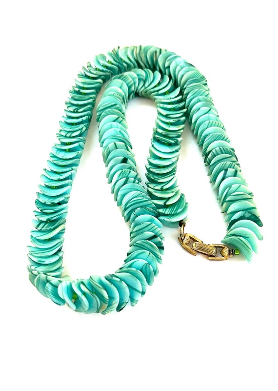 Crown Trifari Turquoise Shell Necklace - image 7