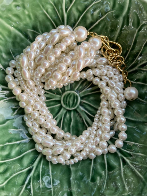 Vintage Faux Pearl Torsade Necklace