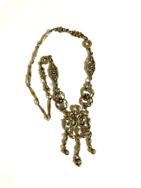 Signed Antique Italy Etruscan Necklace Peruzzi