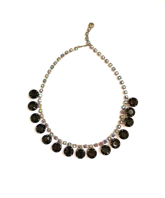 1950s Rhinestone Aurora Borealis Necklace - image 1