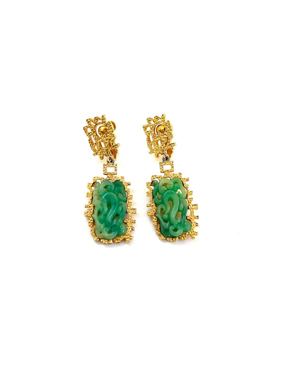 Vendome Statement Peking Glass Earrings Mid-Centur