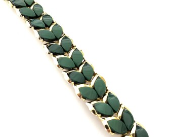 Vintage Thermoset Bracelet in Forest Green Mid-century 1960s