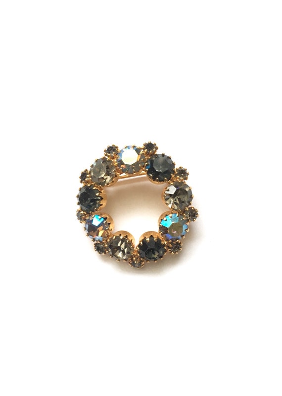 1950's Aurora Borealis Circle Brooch