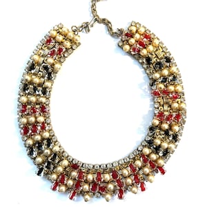 Hobe 1960s Crystal and Rhinestone Necklace