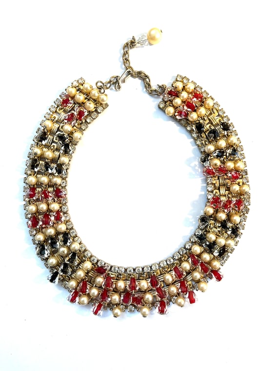 Hobe 1960s Crystal and Rhinestone Necklace