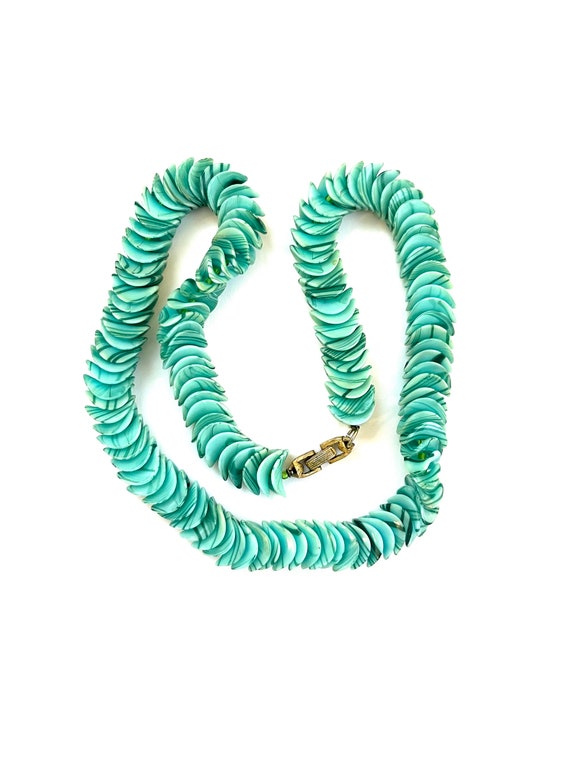 Crown Trifari Turquoise Shell Necklace - image 3