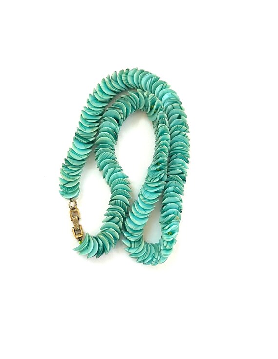 Crown Trifari Turquoise Shell Necklace - image 2