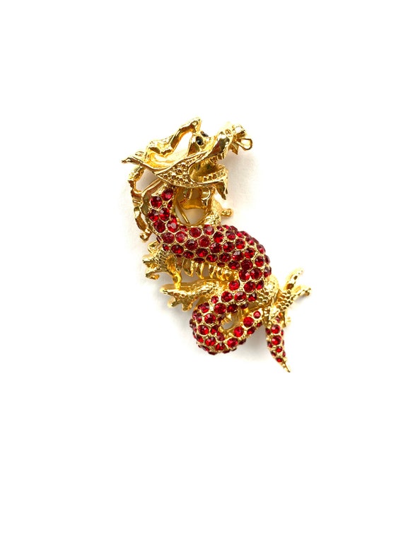 MANZHEN Delicate Mix Color Rhinestone Dragon Brooch Pin - Alloy Crystal For Shirts & Jackets - View #2