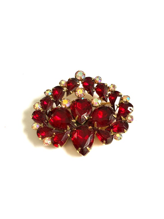 Exquisite Siam Red Brooch Circa 1960s