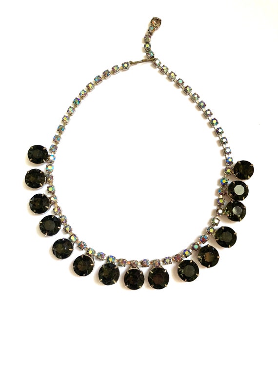 1950s Rhinestone Aurora Borealis Necklace - image 7