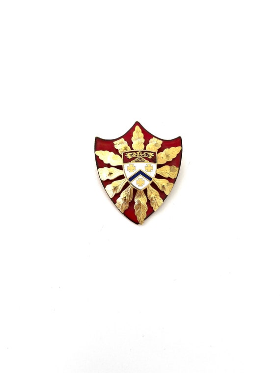 Vintage Red White Blue Military Crest Shield Broo… - image 4