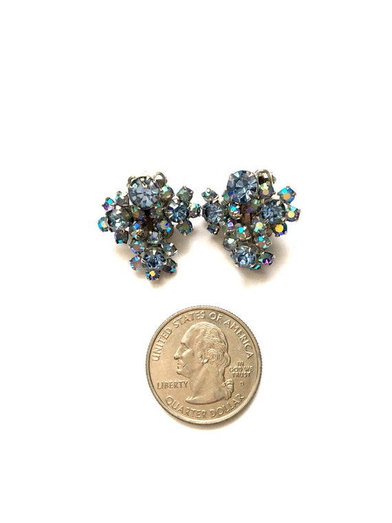 Kramer Aurora Borealis Cluster Earrings - image 3