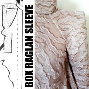 Box Shoulder Raglan Sleeve Pdf Sewing Pattern / Add-on Statement Sleeve for Bucket Coat