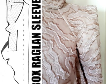 Box Shoulder Raglan Sleeve Pdf Sewing Pattern / Add-on Statement Sleeve for Bucket Coat