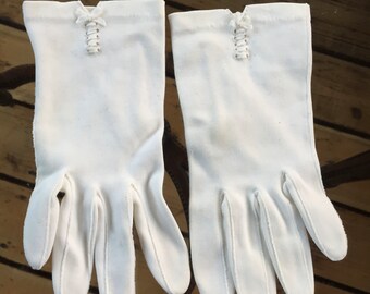 Evening Gloves, Formal, White, Cotton, Retro, Vintage, Size 6