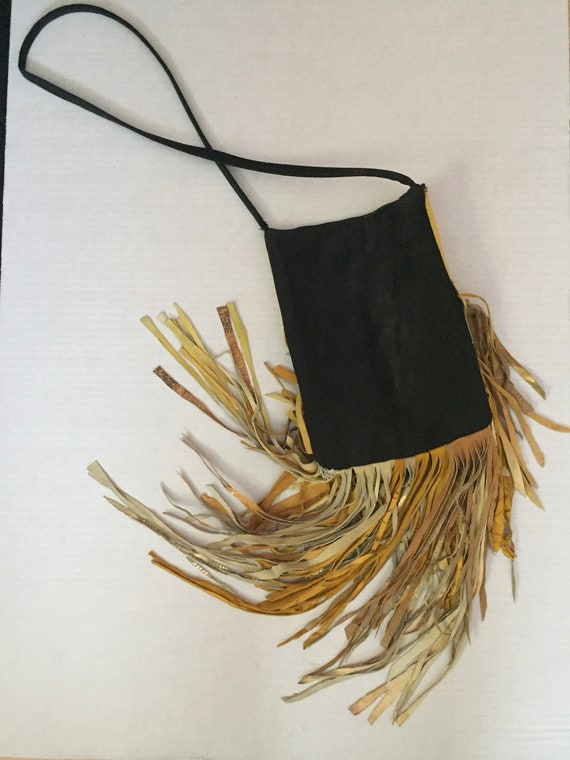 Fringe Bag, Shoulder Bag, Yellow Leather Fringe B… - image 5