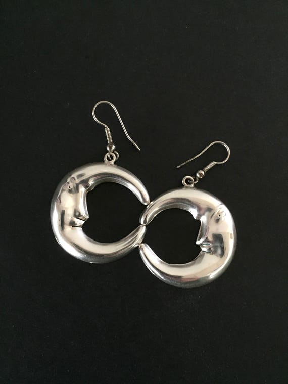 Sterling Earrings, Celestial Earrings, Moon Earrin