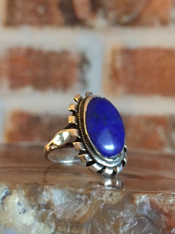 Lapis Ring Sterling and Lapis Ring - Etsy