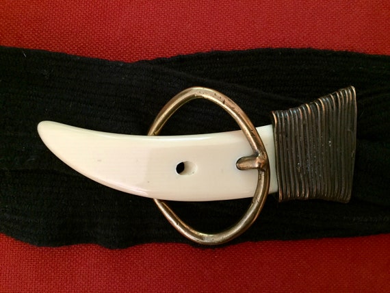 Elastic Belts, Faux Ivory Belt Buckle, Vintage Bel