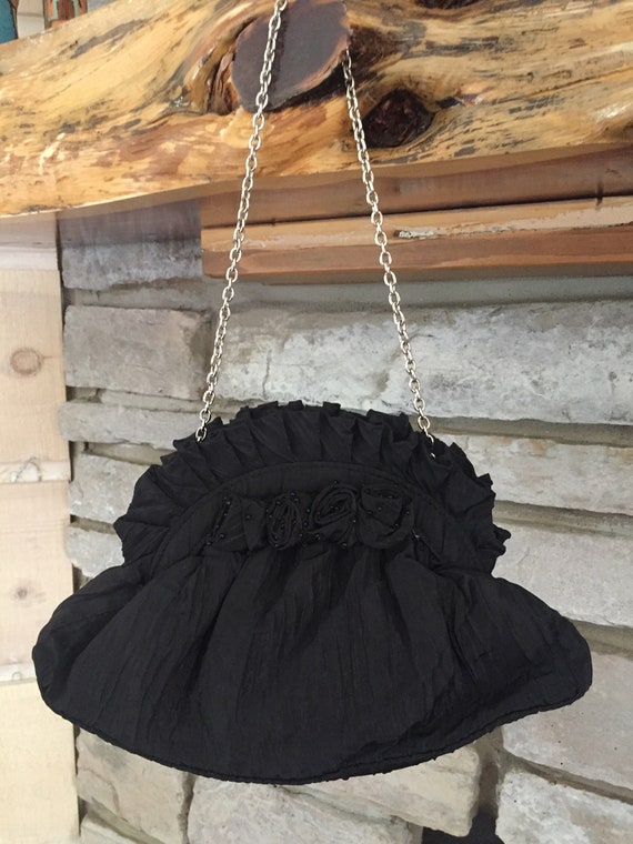 Black Evening Bag Clutch Cross Body Evening Bag Top Handle Etsy