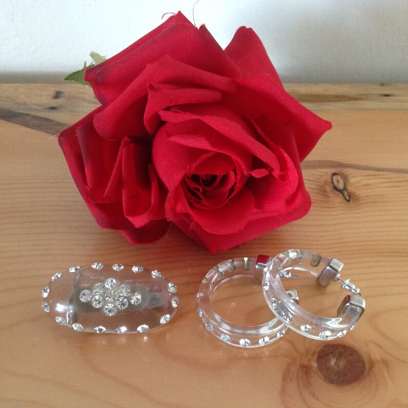 Hoop Earrings and Brooch