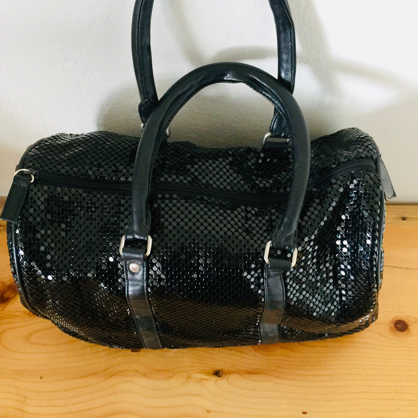 Black Satchel Handbag Black Mesh Satchel Top Handle Bag - Etsy