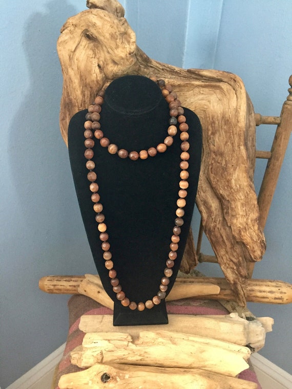 Horn Necklace, Beaded Necklace, Knotted Horn Neckl