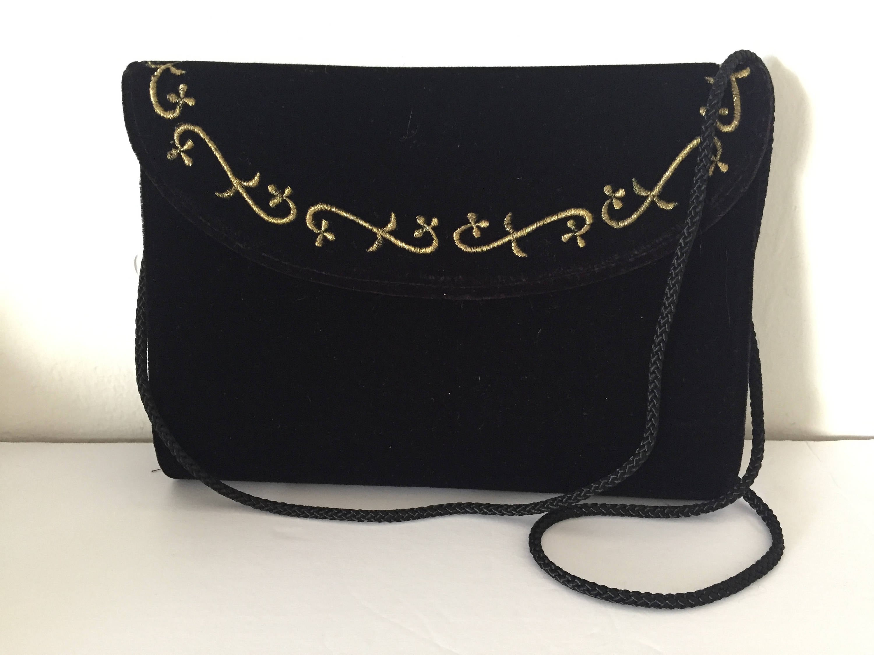 Black Velvet Evening Bag Crossbody Evening Bag Etsy