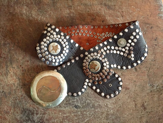 Studded Belt, Morrocan Belt, Distressed Studded Be