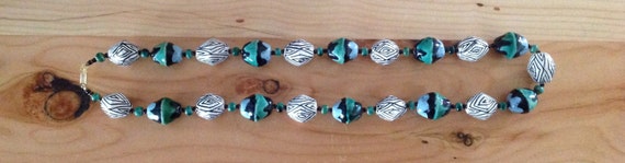 Beaded Necklace, Tribal, Hand-Painted, Enamel, Af… - image 3