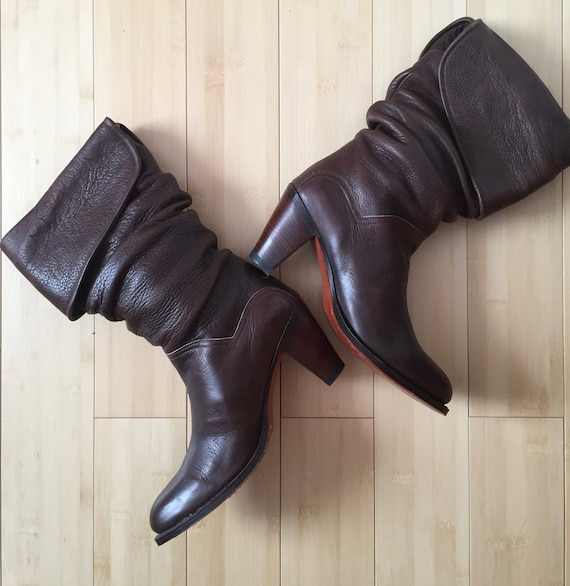 Frye Slouch Boots, Dark Brown Slouch Boots, Ladies