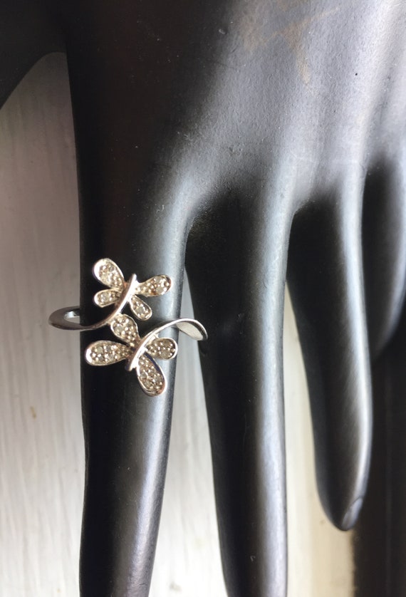 Diamond Butterfly Ring, Silver Butterfly Ring