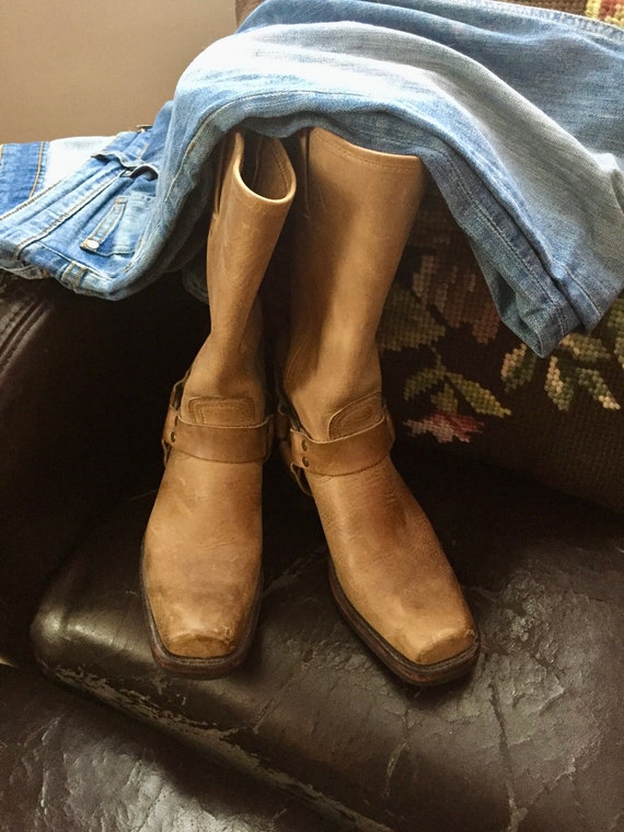 FRYE Boots Square Toe, Harness Boots, Ladies Frye