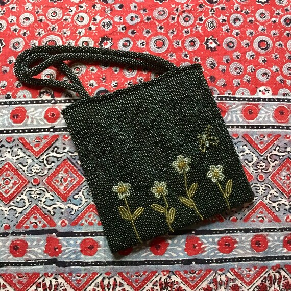 Beaded Evening Bag, Gray Evening Bag, Black Evenin