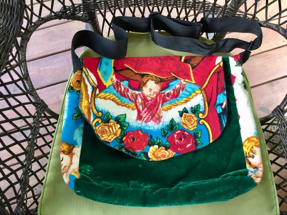 Crossbody Bag, Mexican Art Handbag, Angel Crossbo… - image 9