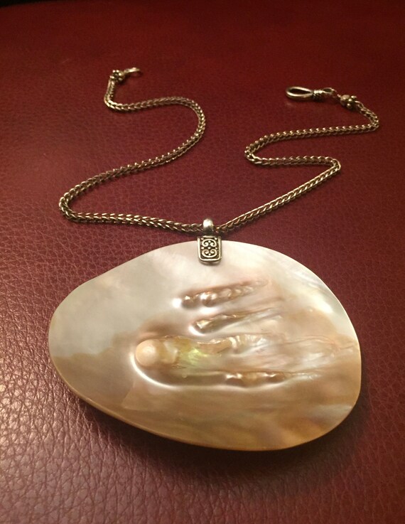 Blistered Pearl Pendant, Very Large, Shell, Pearl… - image 1