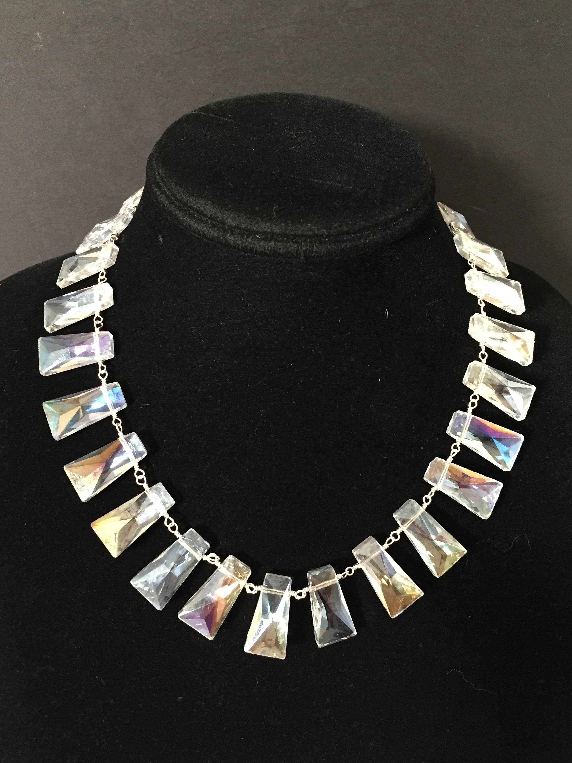 Art Deco Crystal Necklace Crystal Necklace Etsy